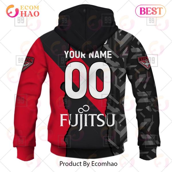 Personalized 2023 AFL Mix Guernseys Essendon Bombers 3D Hoodie