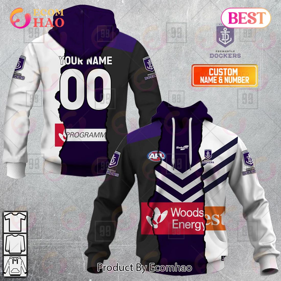 Personalized 2023 AFL Mix Guernseys Fremantle Dockers 3D Hoodie