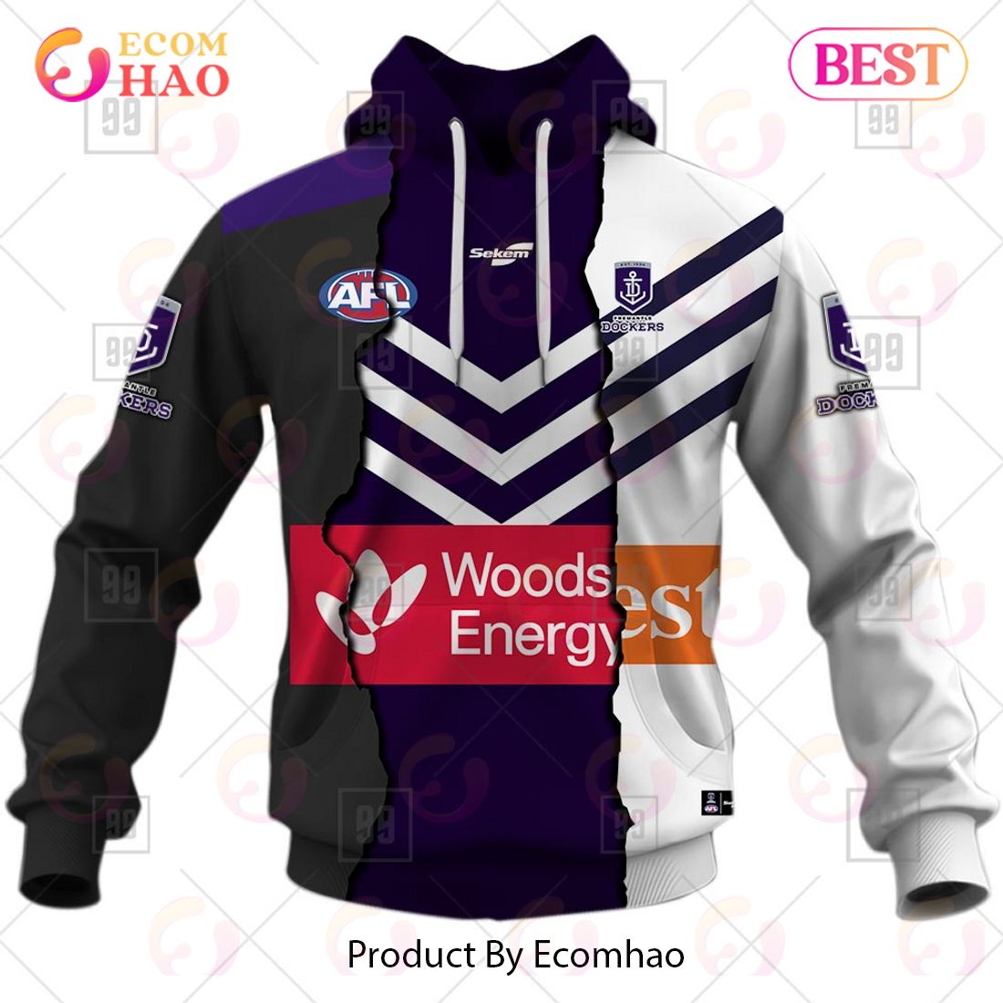 Personalized 2023 AFL Mix Guernseys Fremantle Dockers 3D Hoodie