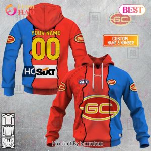 Personalized 2023 AFL Mix Guernseys Gold Coast Suns 3D Hoodie