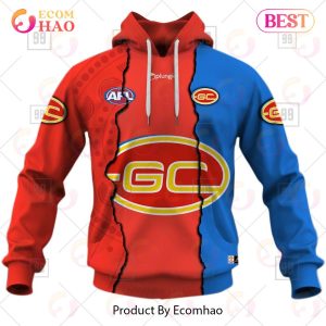 Personalized 2023 AFL Mix Guernseys Gold Coast Suns 3D Hoodie