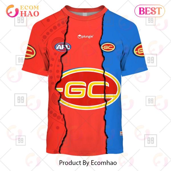 Personalized 2023 AFL Mix Guernseys Gold Coast Suns 3D Hoodie