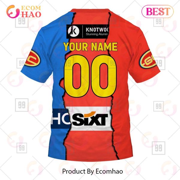 Personalized 2023 AFL Mix Guernseys Gold Coast Suns 3D Hoodie