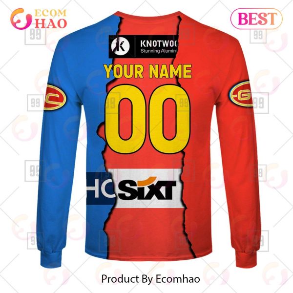 Personalized 2023 AFL Mix Guernseys Gold Coast Suns 3D Hoodie