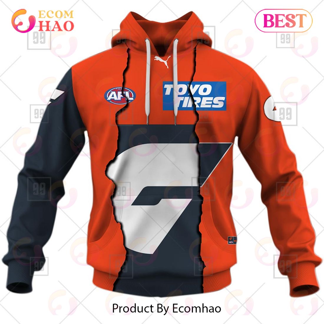 Personalized 2023 AFL Mix Guernseys Greater Western Sydney Giants 3D Hoodie