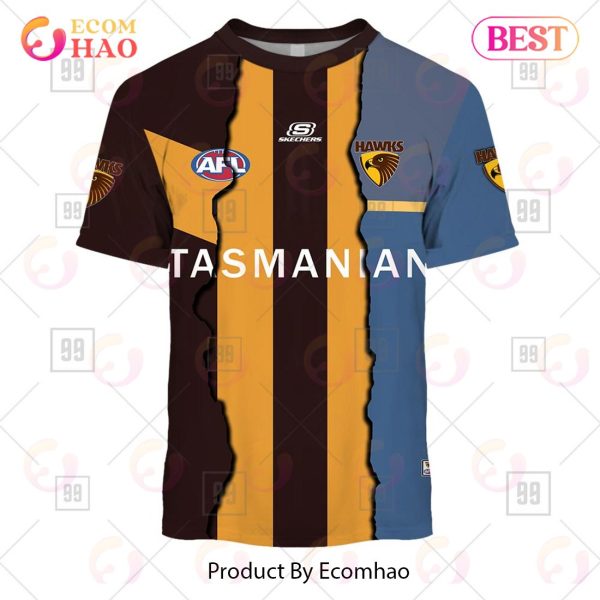 Personalized 2023 AFL Mix Guernseys Hawthorn Hawks 3D Hoodie