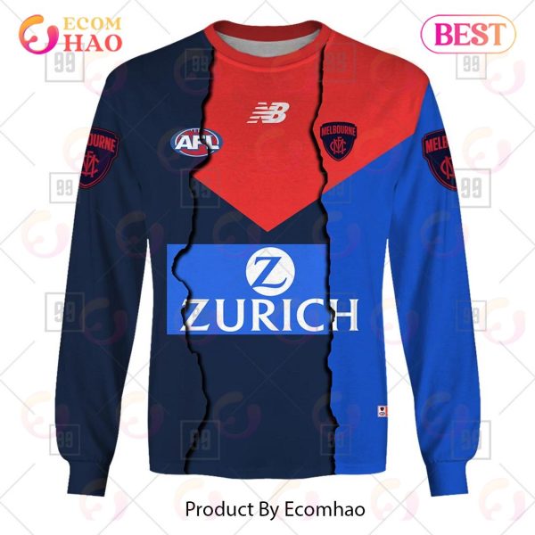 Personalized 2023 AFL Mix Guernseys Melbourne Demons 3D Hoodie