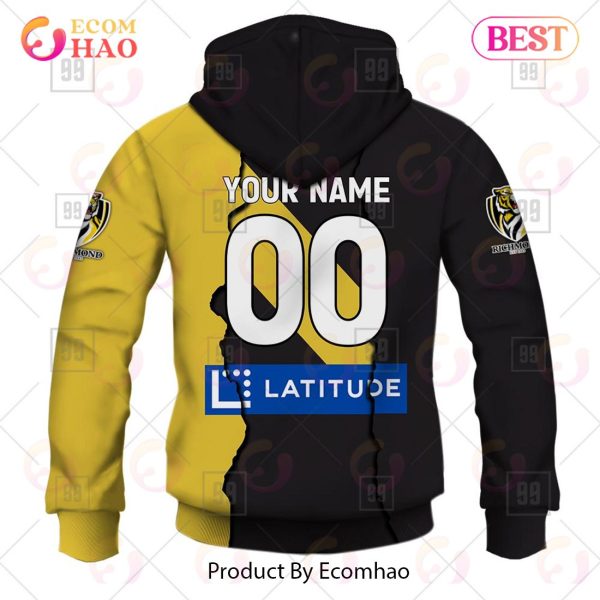 Personalized 2023 AFL Mix Guernseys Richmond Tigers 3D Hoodie
