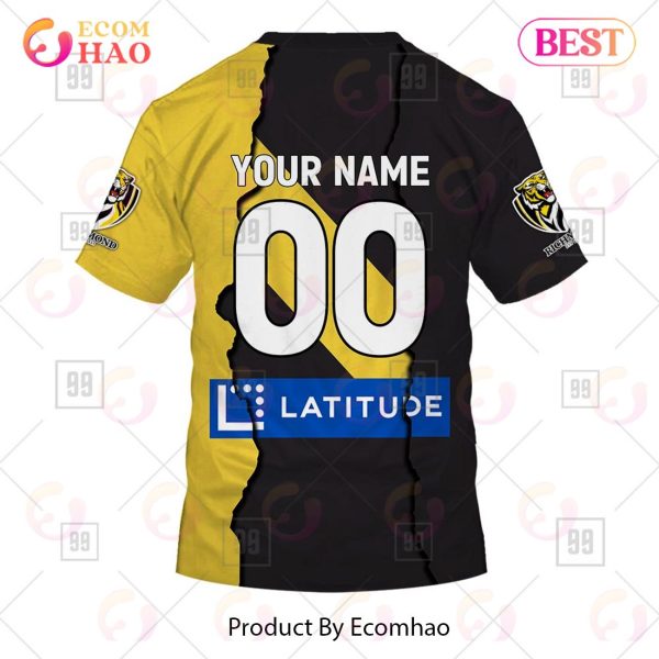 Personalized 2023 AFL Mix Guernseys Richmond Tigers 3D Hoodie
