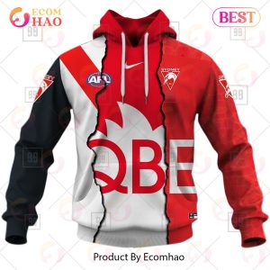 Personalized 2023 AFL Mix Guernseys Sydney Swans 3D Hoodie