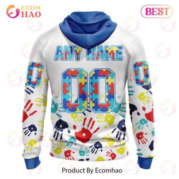 NBA Charlotte Hornets Autism Awareness Hands Design 3D Hoodie