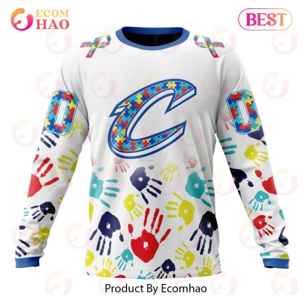 NBA Cleveland Cavaliers Autism Awareness Hands Design 3D Hoodie