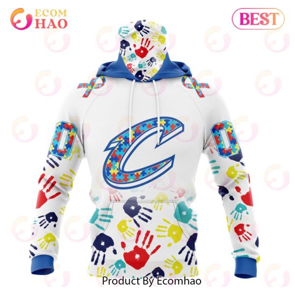 NBA Cleveland Cavaliers Autism Awareness Hands Design 3D Hoodie