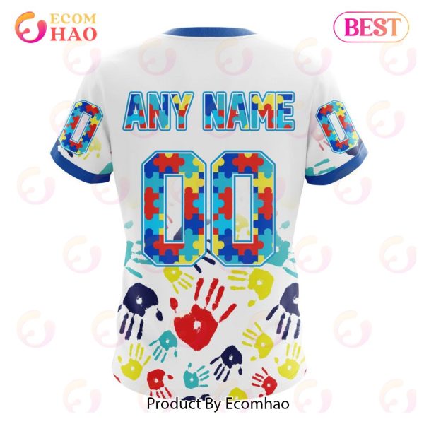 NBA Detroit Pistons Autism Awareness Hands Design 3D Hoodie