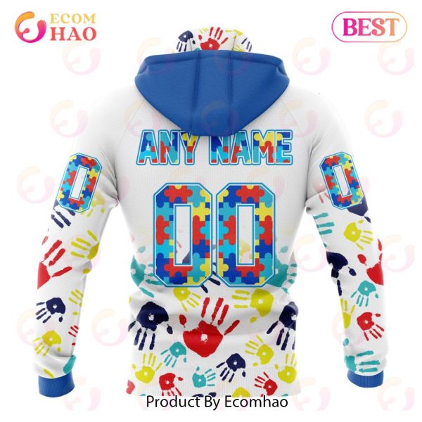 NBA Detroit Pistons Autism Awareness Hands Design 3D Hoodie