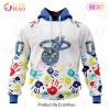 NBA Milwaukee Bucks Autism Awareness Hands Design 3D Hoodie