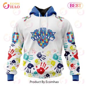 NBA New York Knicks Autism Awareness Hands Design 3D Hoodie
