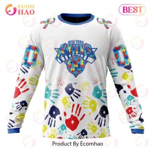 NBA New York Knicks Autism Awareness Hands Design 3D Hoodie