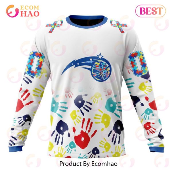 NBA Orlando Magic Autism Awareness Hands Design 3D Hoodie