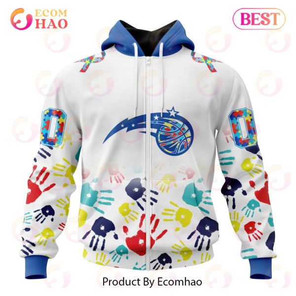NBA Orlando Magic Autism Awareness Hands Design 3D Hoodie