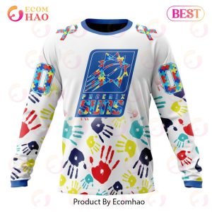 NBA Phoenix Suns Autism Awareness Hands Design 3D Hoodie
