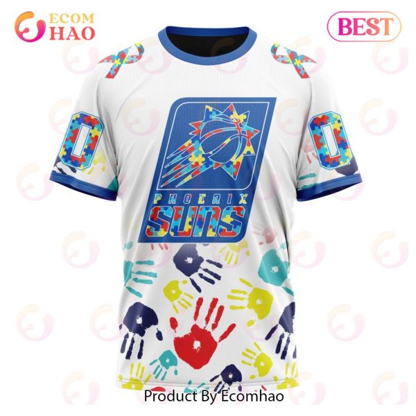 NBA Phoenix Suns Autism Awareness Hands Design 3D Hoodie
