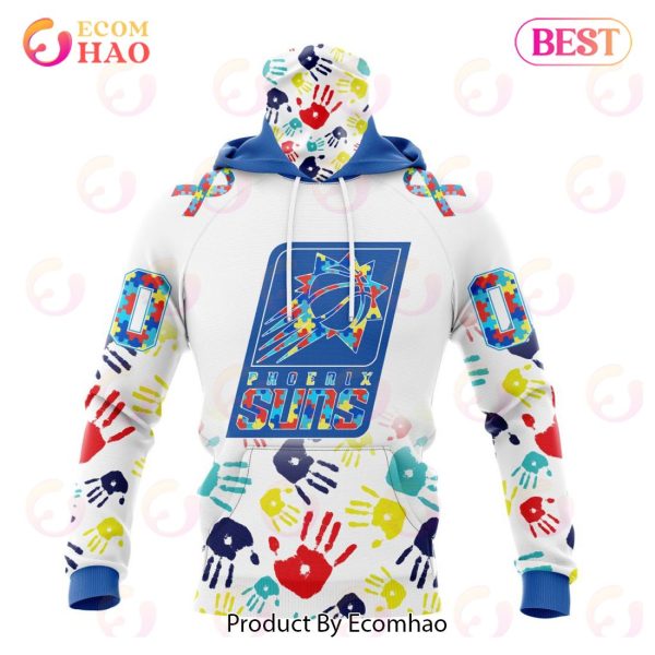 NBA Phoenix Suns Autism Awareness Hands Design 3D Hoodie