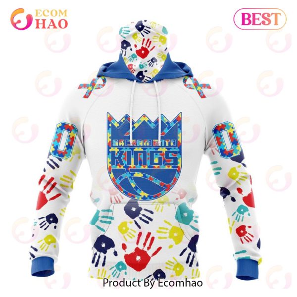 NBA Sacramento Kings Autism Awareness Hands Design 3D Hoodie
