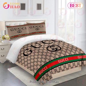 Gucci Bedding Set Beig Brown Red Green Luxury Bed Sheets Home Decoration