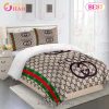 Gucci Bedding Set Beige Green Red Luxury Bed Sheets Home Decoration