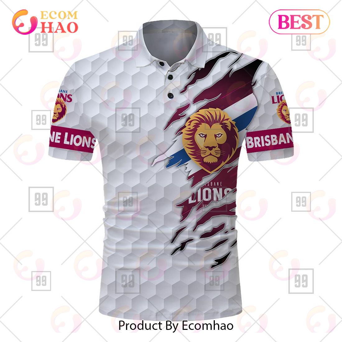 Personalized Golf AFL Brisbane Lions Polo Shirt