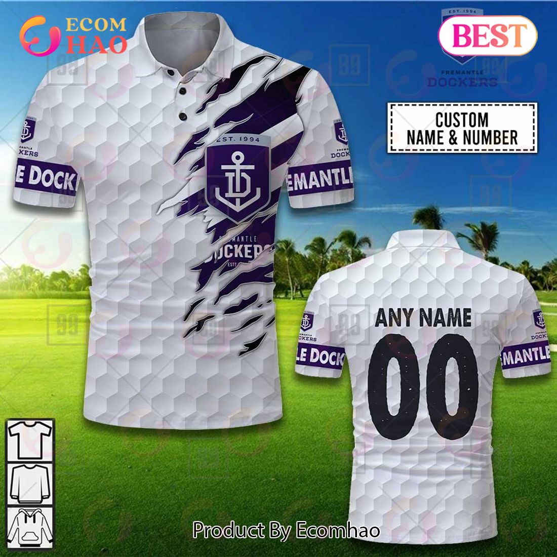 Personalized Golf AFL Fremantle Dockers Polo Shirt