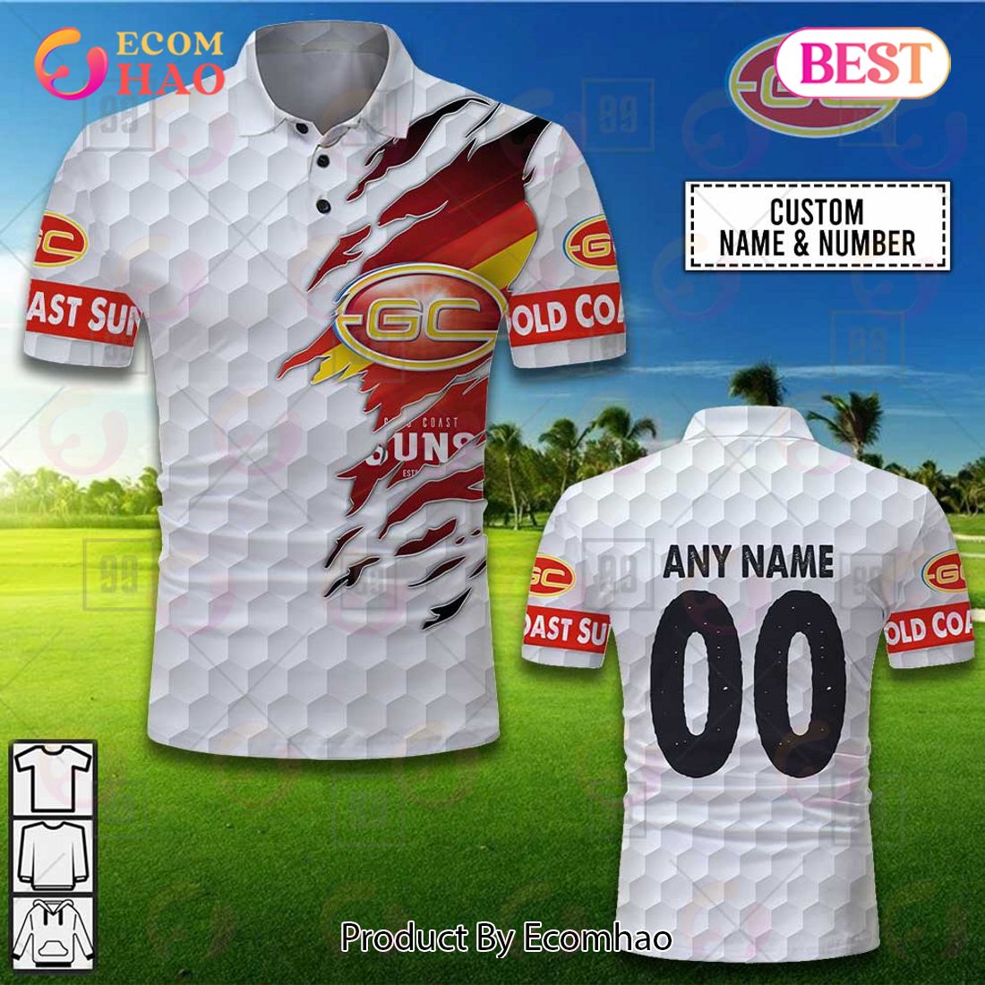 Personalized Golf AFL Essendon Bombers Polo Shirt