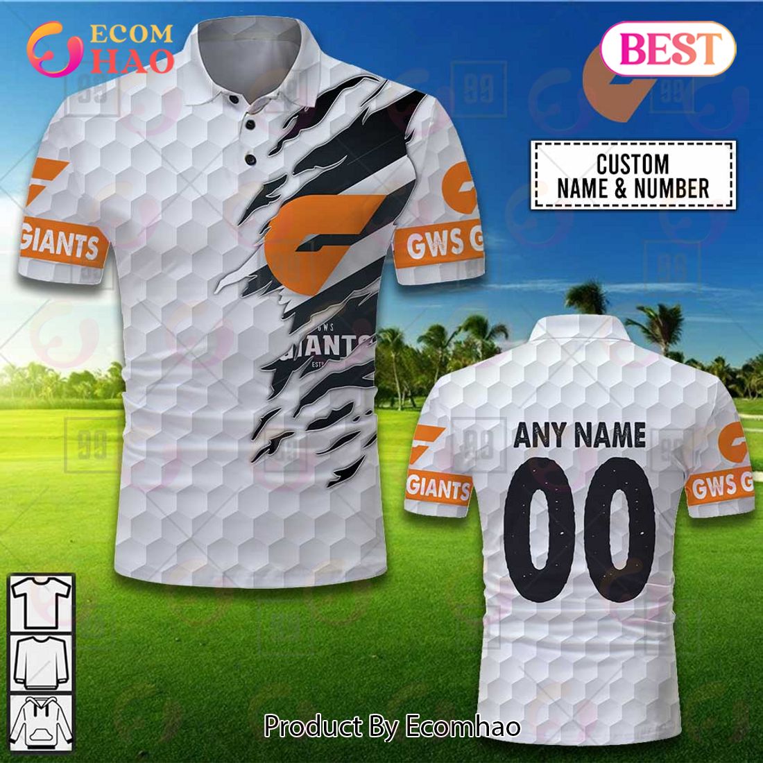 Personalized Golf AFL Greater Western Sydney Giants Polo Shirt