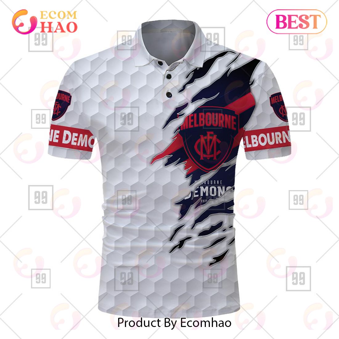 Personalized Golf AFL Melbourne Demons Polo Shirt