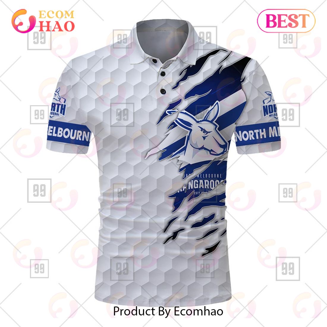 Personalized Golf AFL North Melbourne Kangaroos Polo Shirt