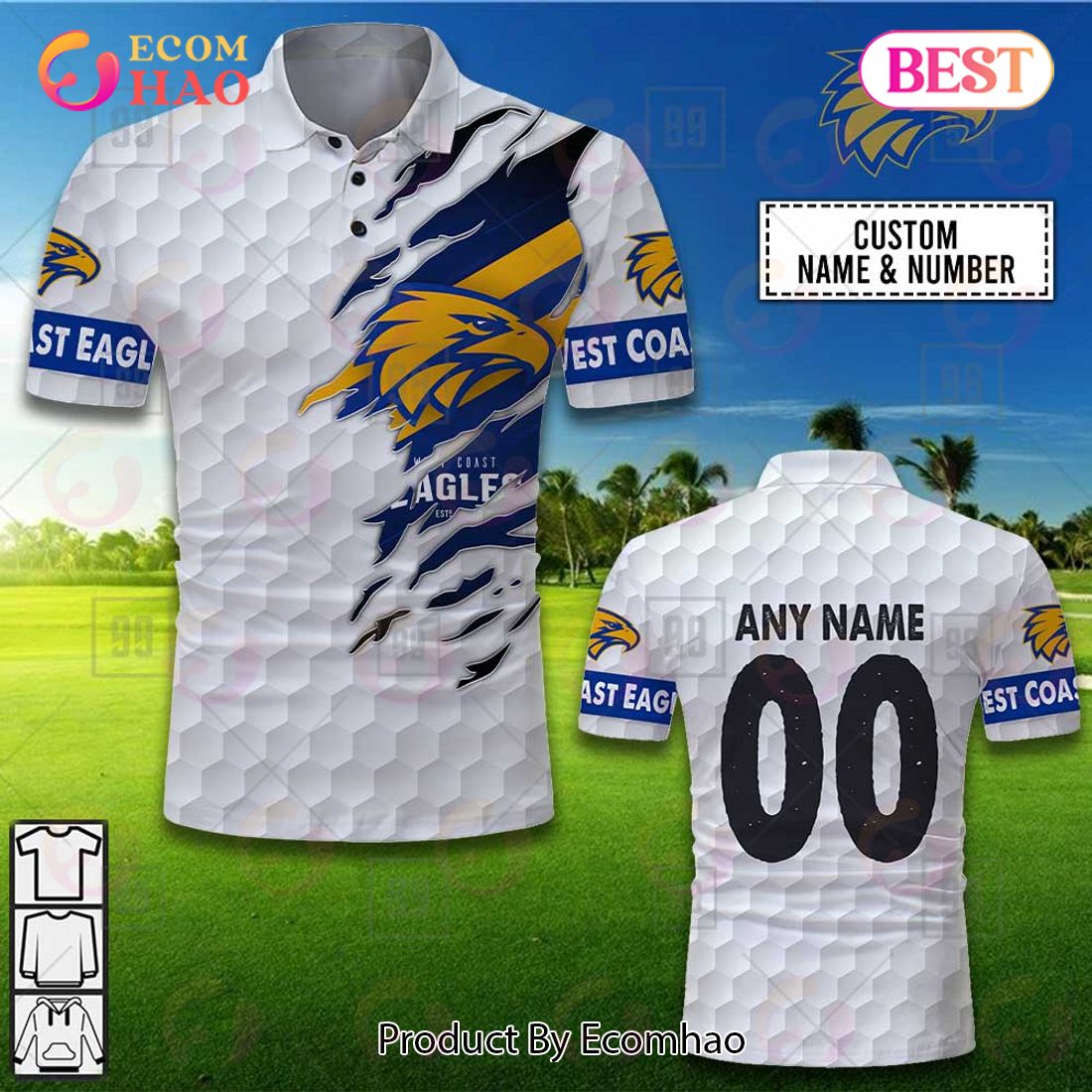 Personalized Golf AFL Richmond Tigers Polo Shirt