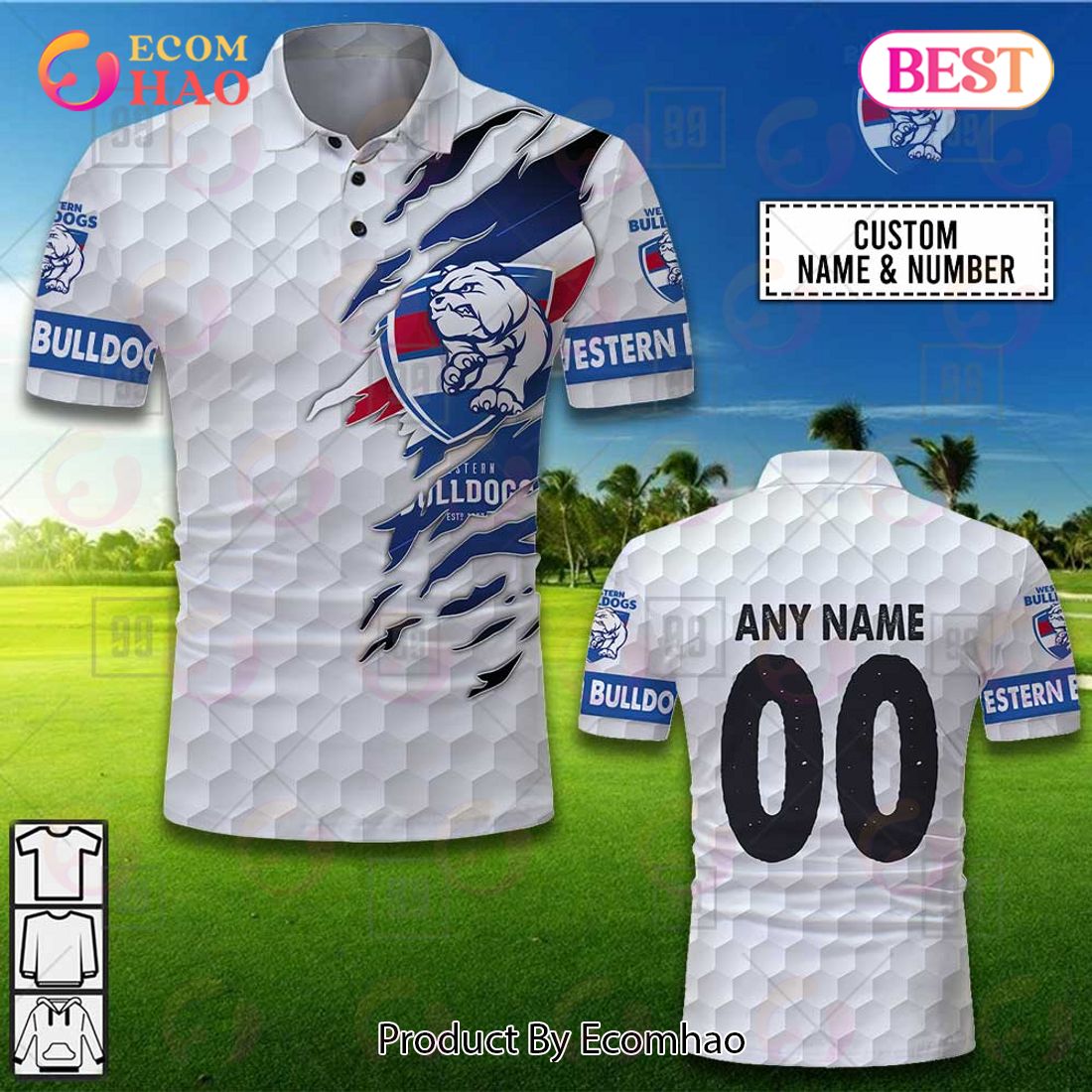 Personalized Golf AFL Western Bulldogs Polo Shirt