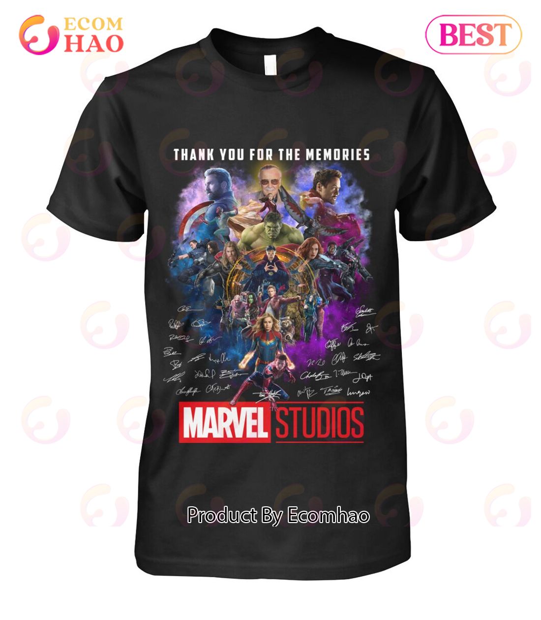 Thank You For The Memories Marvel Studios Signature T-Shirt