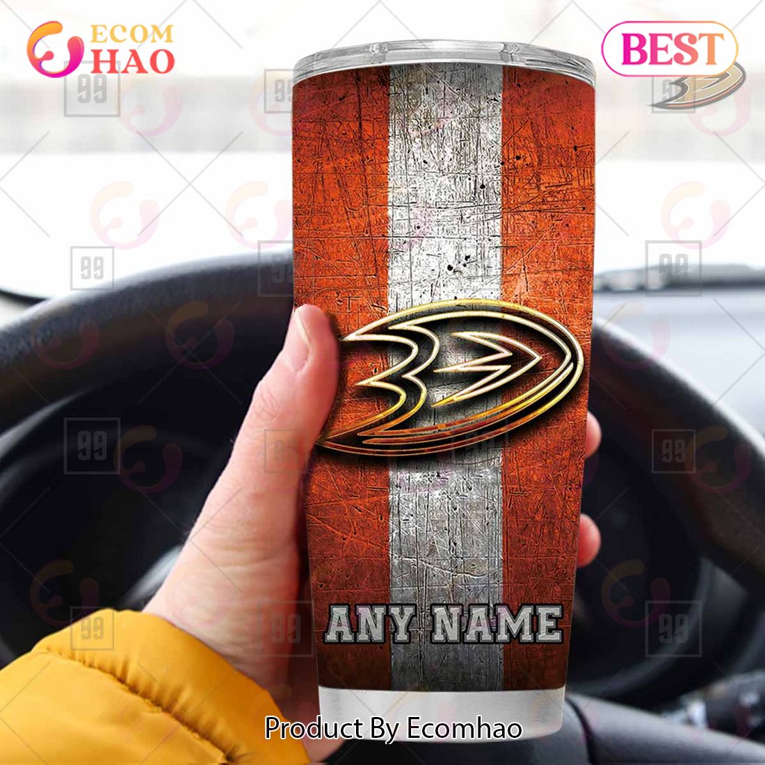 Personalized NHL Anaheim Ducks Old Metal Tumbler