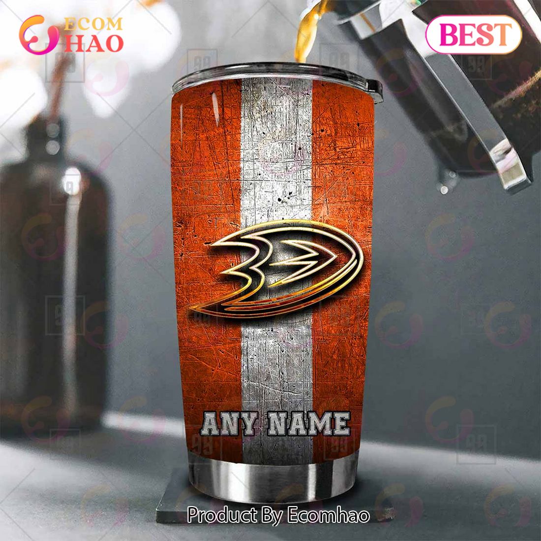 Personalized NHL Anaheim Ducks Old Metal Tumbler