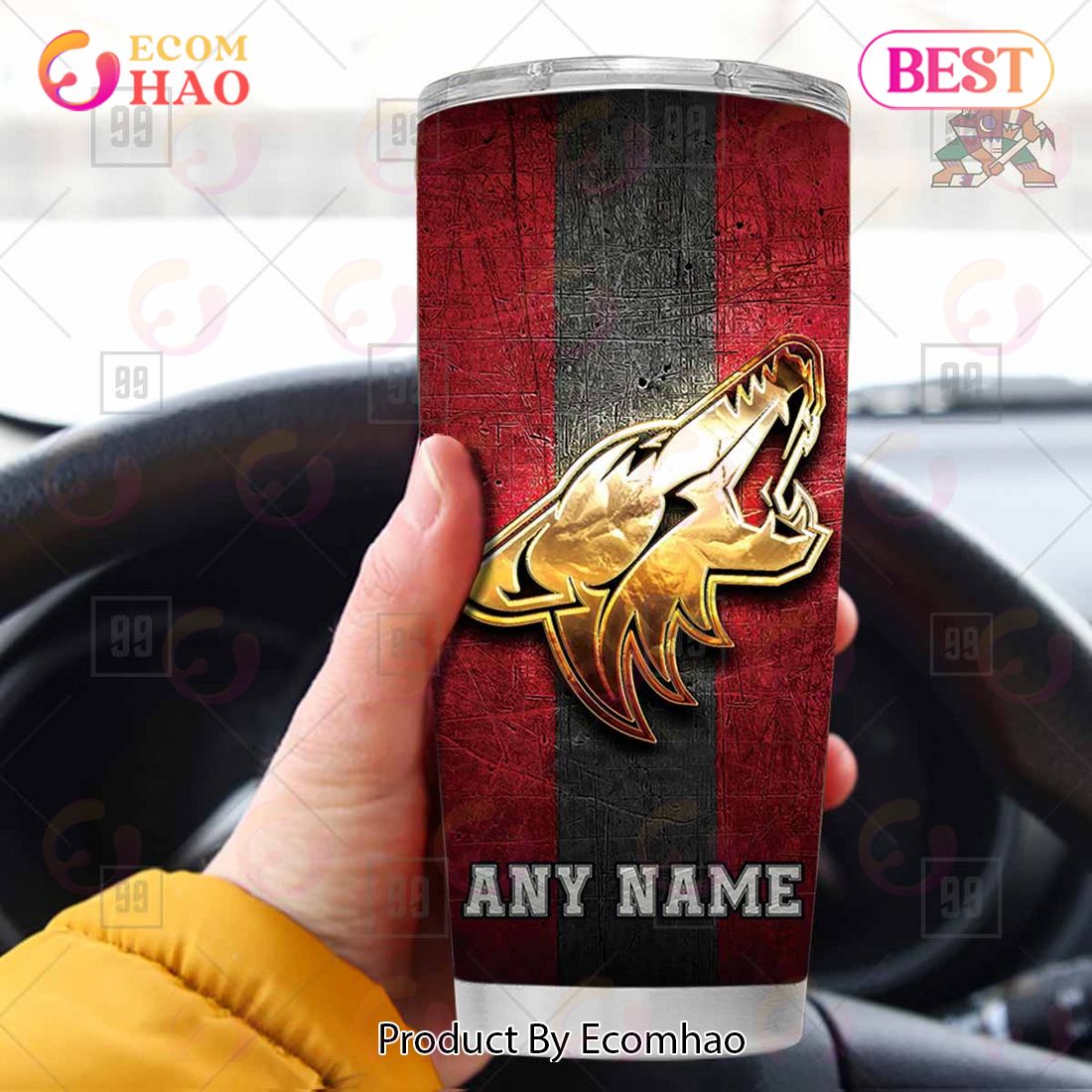 Personalized NHL Arizona Coyotes Old Metal Tumbler