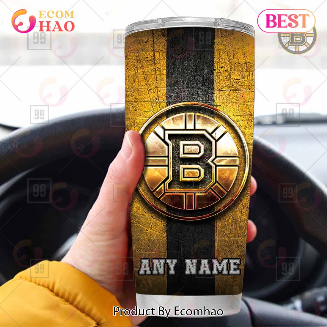 Personalized NHL Boston Bruins Old Metal Tumbler