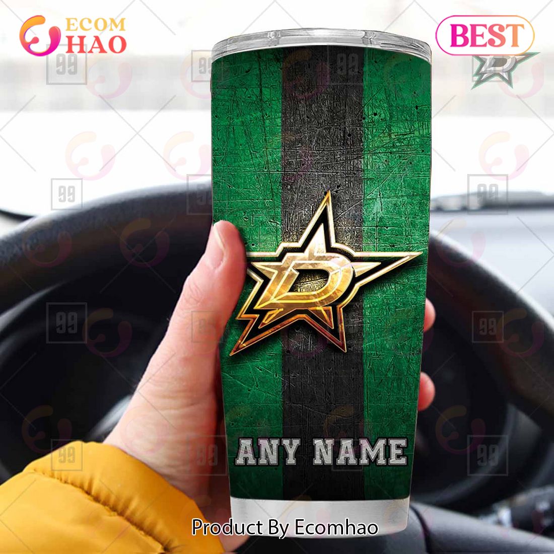 Personalized NHL Dallas Stars Old Metal Tumbler