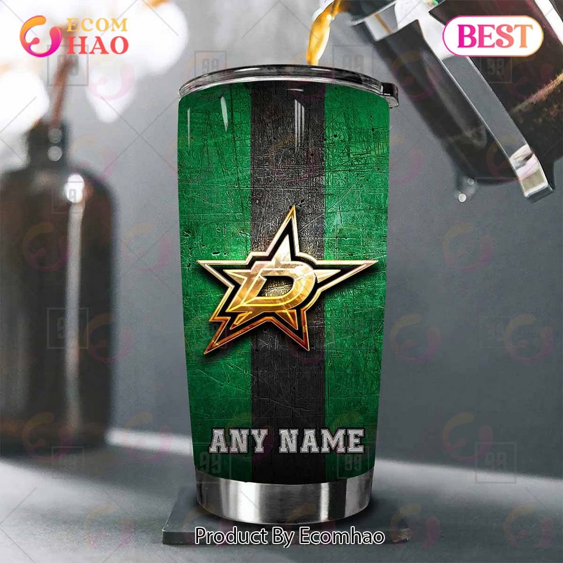 Personalized NHL Dallas Stars Old Metal Tumbler