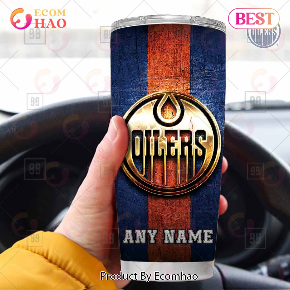 Personalized NHL Edmonton Oilers Old Metal Tumbler