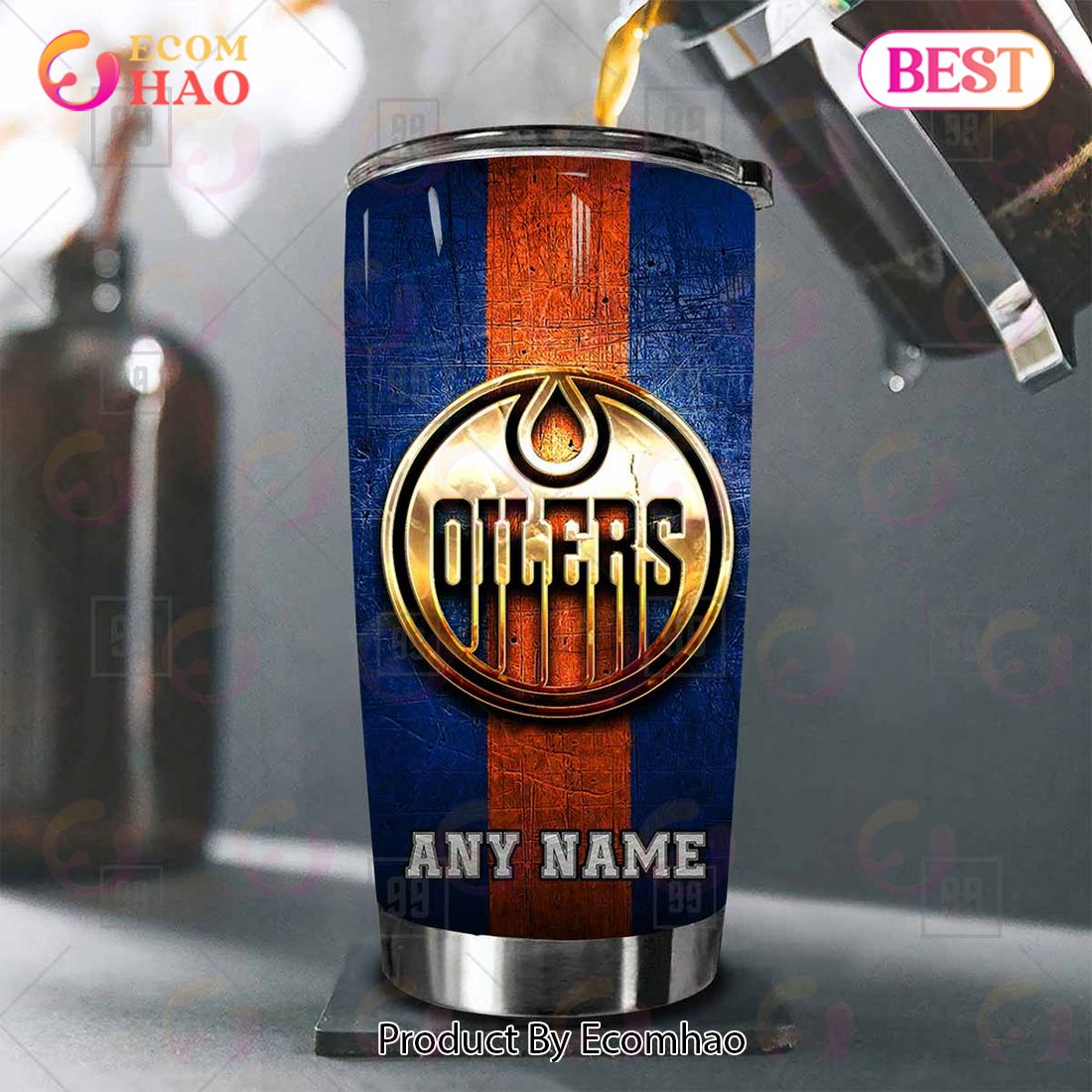 Personalized NHL Edmonton Oilers Old Metal Tumbler