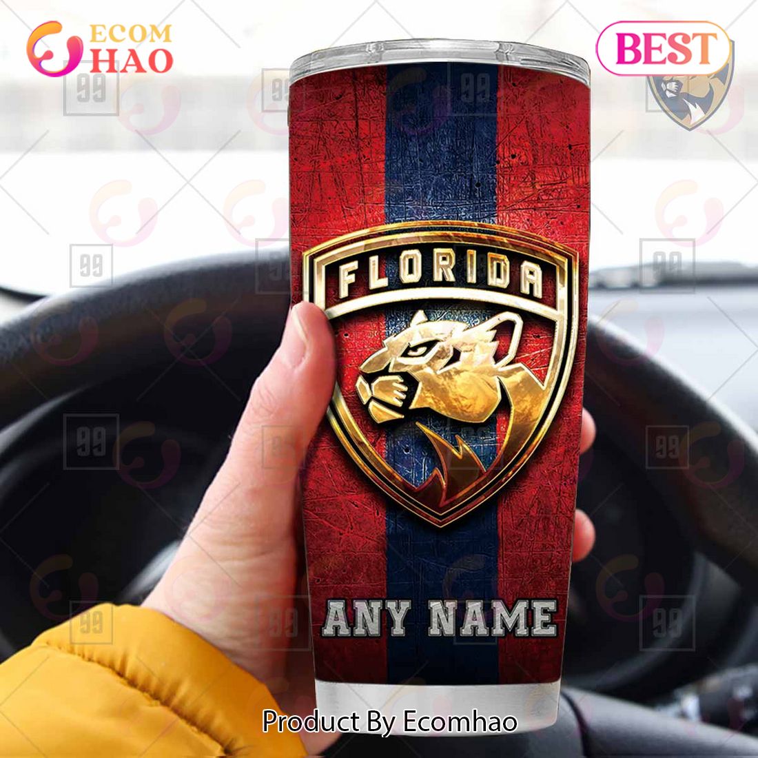 Personalized NHL Florida Panthers Old Metal Tumbler