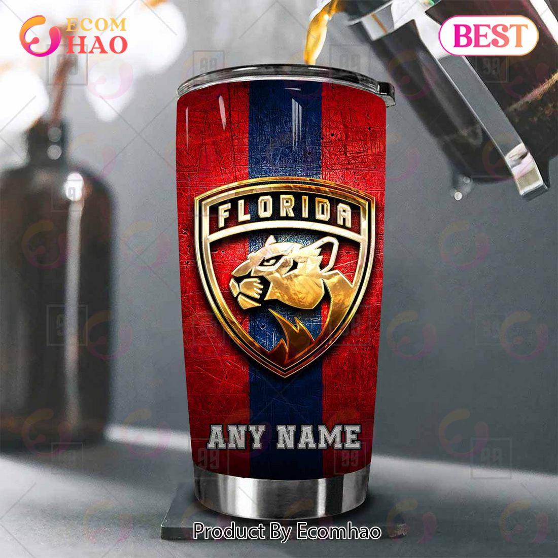 Personalized NHL Florida Panthers Old Metal Tumbler