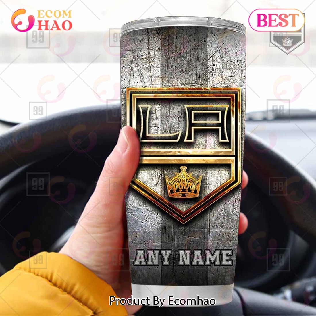 Personalized NHL Los Angeles Kings Old Metal Tumbler